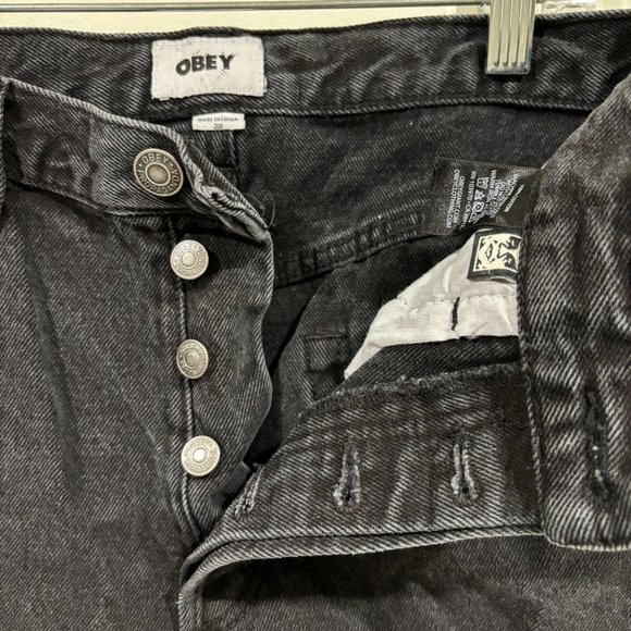 OBEY ANTI HATE CAMPAIGN BOYFRIEND FIT JEAN BLACK - Picture 3 of 6